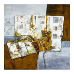 3 Einblick-Ausblick 2009,Fundstücke, Sand, Malerei auf Leinwand 100 x 100