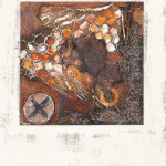6 Schatzsuche, 2009,Fundstücke, Metall auf Span ,45 x 24